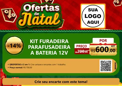 Modelo de Cartaz para Cartaz A4 Horizontal com o tema Ofertas de Natal para Maquinas e Ferramentas