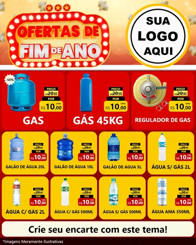 Modelo de Rede Social para Feed Instagram com o tema Ofertas de Fim de Ano para Água e gás