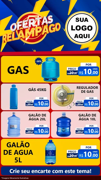 Modelo de TV para TV Vertical com o tema Ofertas Relâmpago para Água e gás