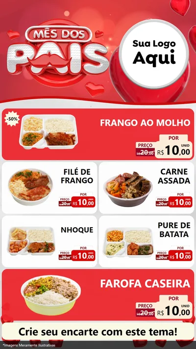 Modelo de TV para TV Vertical com o tema Mês dos Pais para Restaurante