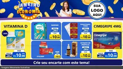 Modelo de TV para TV Horizontal com o tema Janeiro da Economia para Farmácia