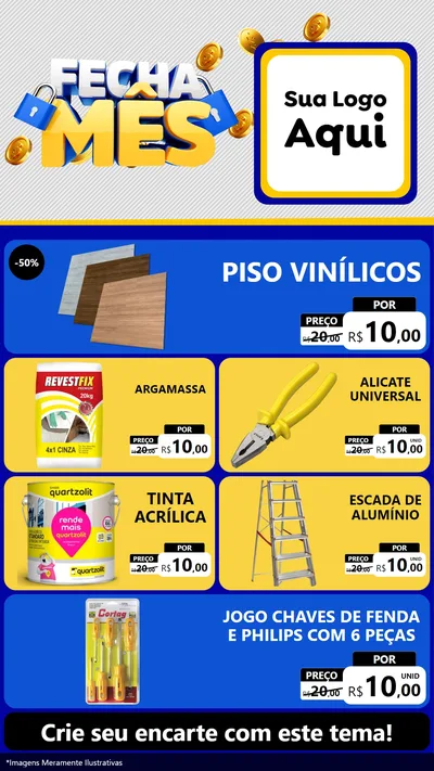 Modelo de TV para TV Vertical com o tema Fecha Mês para Material para Construção
