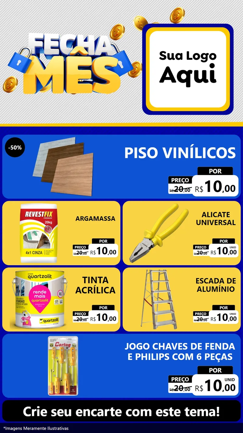 Modelo de TV para TV Vertical com o tema Fecha Mês para Material para Construção