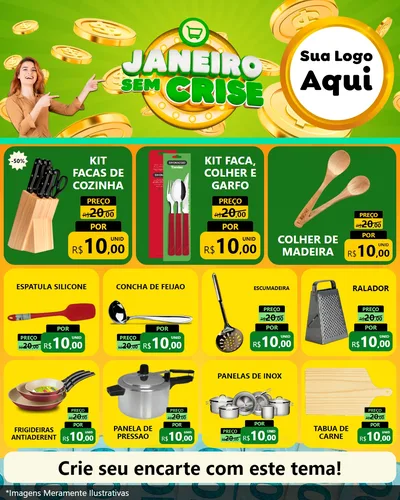 Modelo de Rede Social para Feed Instagram com o tema Janeiro Sem Crise para Utilidades Domésticas