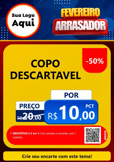 Modelo de Cartaz para Cartaz A4 Vertical com o tema Fevereiro Arrasador para Embalagens