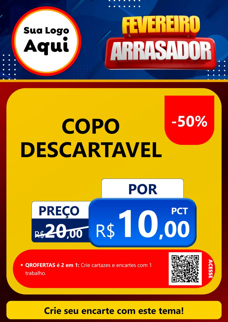 Modelo de Cartaz para Cartaz A4 Vertical com o tema Fevereiro Arrasador para Embalagens