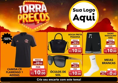 Modelo de Encarte para Encarte A4 Horizontal com o tema Torra Preços para Roupas e acessórios