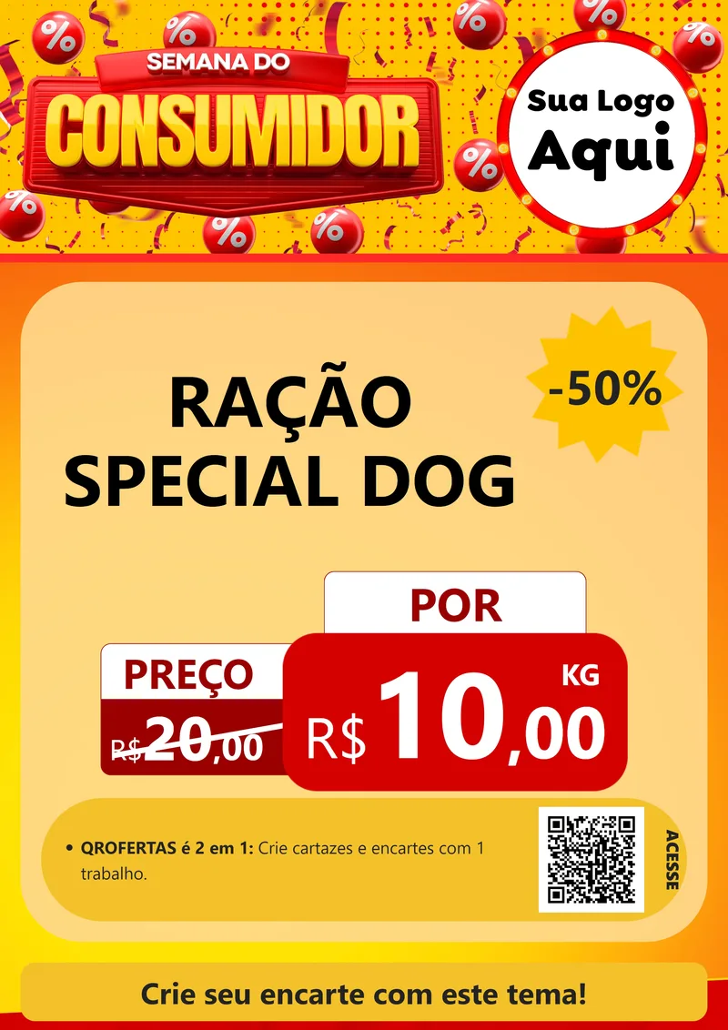 Modelo de Cartaz para Cartaz A4 Vertical com o tema Semana do Consumidor para Pet Shop