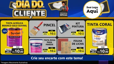 Modelo de TV para TV Horizontal com o tema Dia Do Cliente para Tintas e Ferramentas