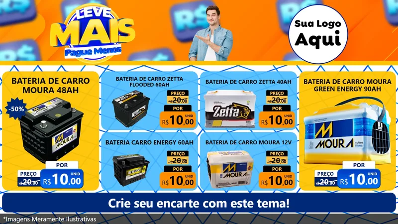 Modelo de TV para TV Horizontal com o tema Leve Mais, Pague Menos para Baterias Elétricas