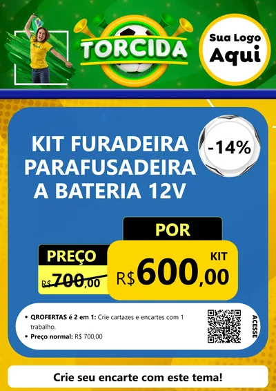 Modelo de Cartaz para Cartaz A4 Vertical com o tema Torcida para Maquinas e Ferramentas
