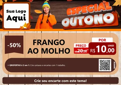 Modelo de Cartaz para Cartaz A4 Horizontal com o tema Especial Outono para Restaurante