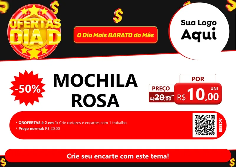 Modelo de Cartaz para Cartaz A4 Horizontal com o tema Dia D para Papelaria
