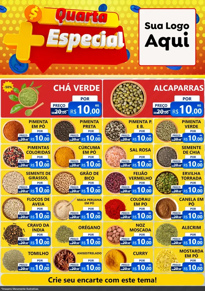 Modelo de Encarte para Encarte A4 Vertical com o tema Quarta Mais Especial para Produtos Naturais