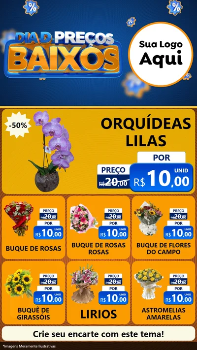 Modelo de Rede Social para Stories com o tema Dia D Preço Baixo para Floricultura e jardim
