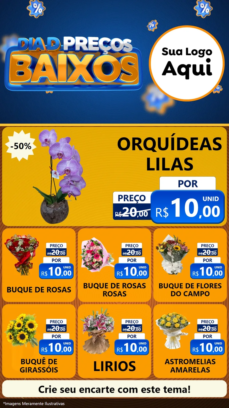 Modelo de Rede Social para Stories com o tema Dia D Preço Baixo para Floricultura e jardim