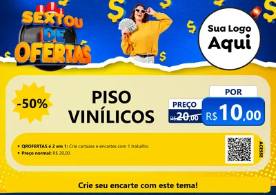 Modelo de Cartaz para Cartaz A4 Horizontal com o tema Sextou de Ofertas para Material para Construção