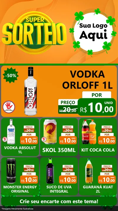 Modelo de Rede Social para Stories com o tema Super Sorteio para Distribuidora de bebidas
