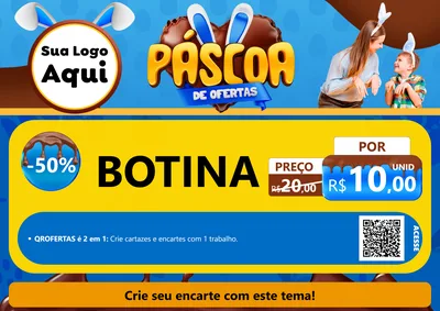 Modelo de Cartaz para Cartaz A4 Horizontal com o tema Páscoa de Ofertas para Agropecuária