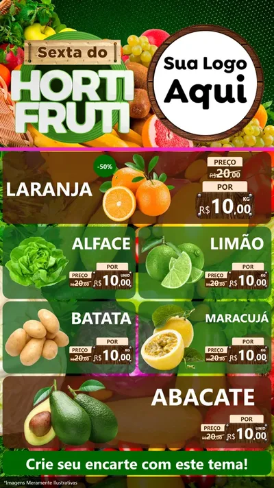 Modelo de TV para TV Vertical com o tema Sexta do Hortifrúti para Hortifrúti