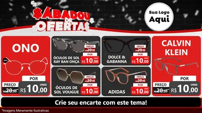 Modelo de TV para TV Horizontal com o tema Sabadou de Ofertas para Óticas