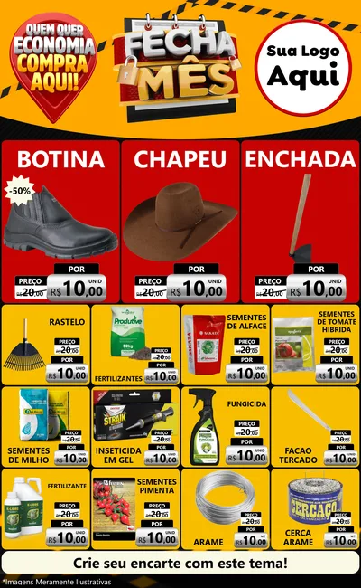 Modelo de Encarte para Encarte Grande com o tema Fecha Mês para Agropecuária