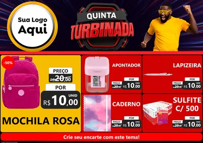 Modelo de Encarte para Encarte A4 Horizontal com o tema Quinta Turbinada para Papelaria