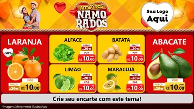 Modelo de TV para TV Horizontal com o tema Arraiá dos Namorados para Hortifrúti