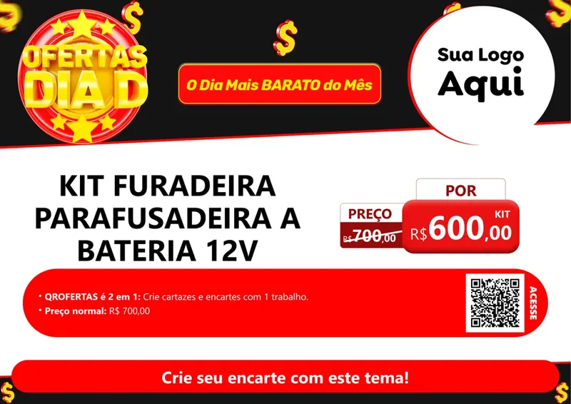 Modelo de Cartaz para Cartaz A4 Horizontal com o tema Dia D para Maquinas e Ferramentas