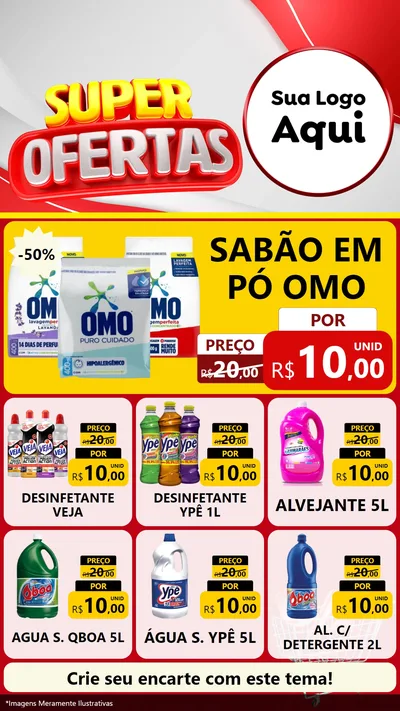 Modelo de Rede Social para Stories com o tema Super Ofertas para Produtos de Limpeza