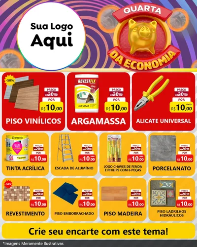 Modelo de Rede Social para Feed Instagram com o tema Quarta da Economia para Material para Construção