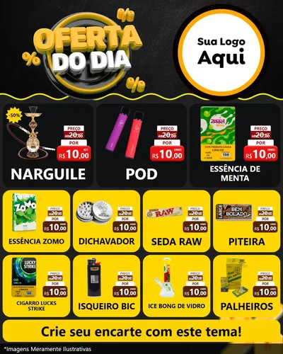 Modelo de Rede Social para Feed Instagram com o tema Oferta Do Dia para Tabacaria