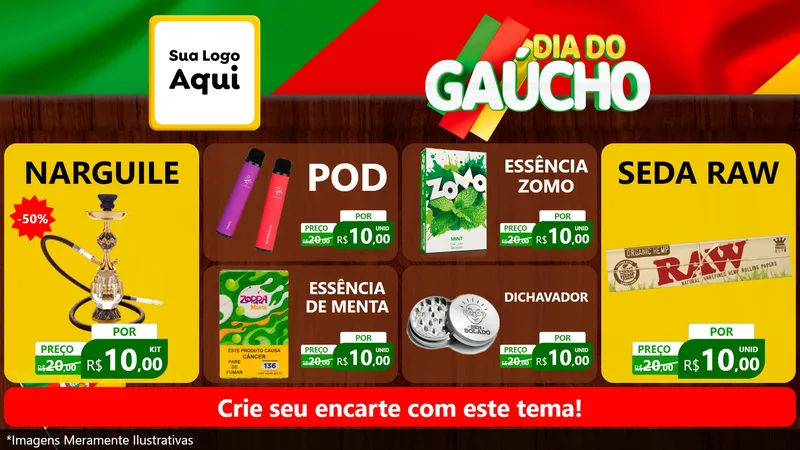 Modelo de TV para TV Horizontal com o tema Dia do Gaúcho para Tabacaria