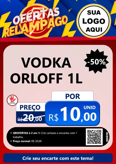 Modelo de Cartaz para Cartaz A4 Vertical com o tema Ofertas Relâmpago para Distribuidora de bebidas