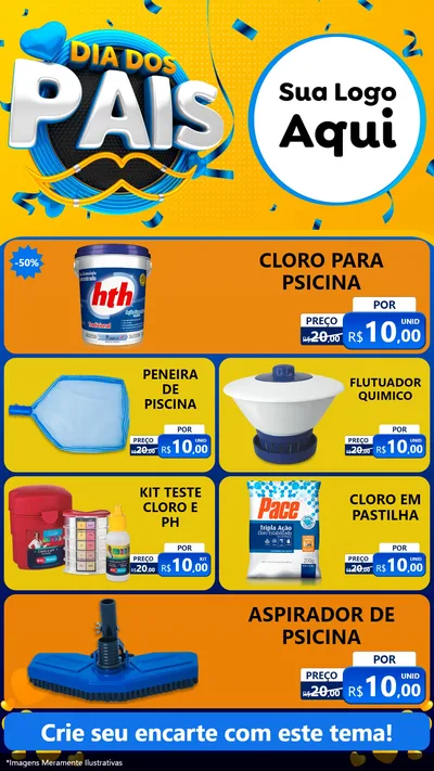 Modelo de TV para TV Vertical com o tema Dia dos Pais para Produtos para Piscina