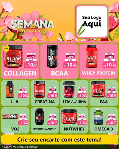Modelo de Rede Social para Feed Instagram com o tema Semana da Primavera para Suplementos alimentares