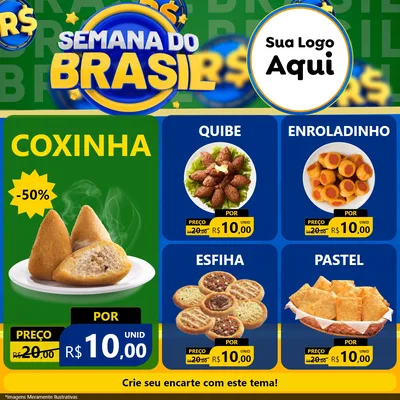 Modelo de Rede Social para Feed Facebook com o tema Semana Do Brasil para Salgadaria