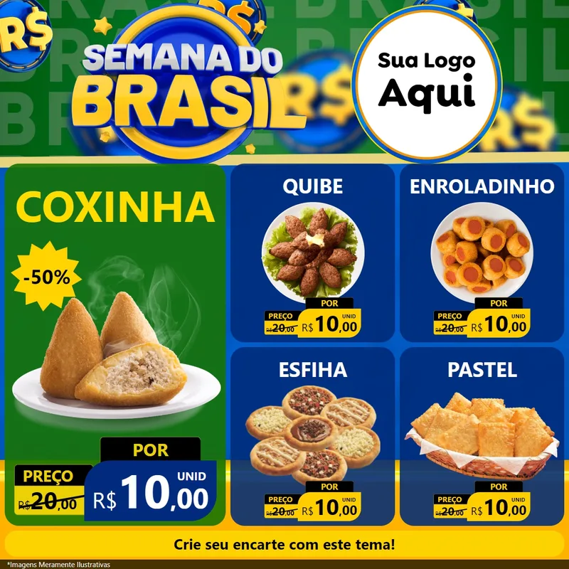 Modelo de Rede Social para Feed Facebook com o tema Semana Do Brasil para Salgadaria