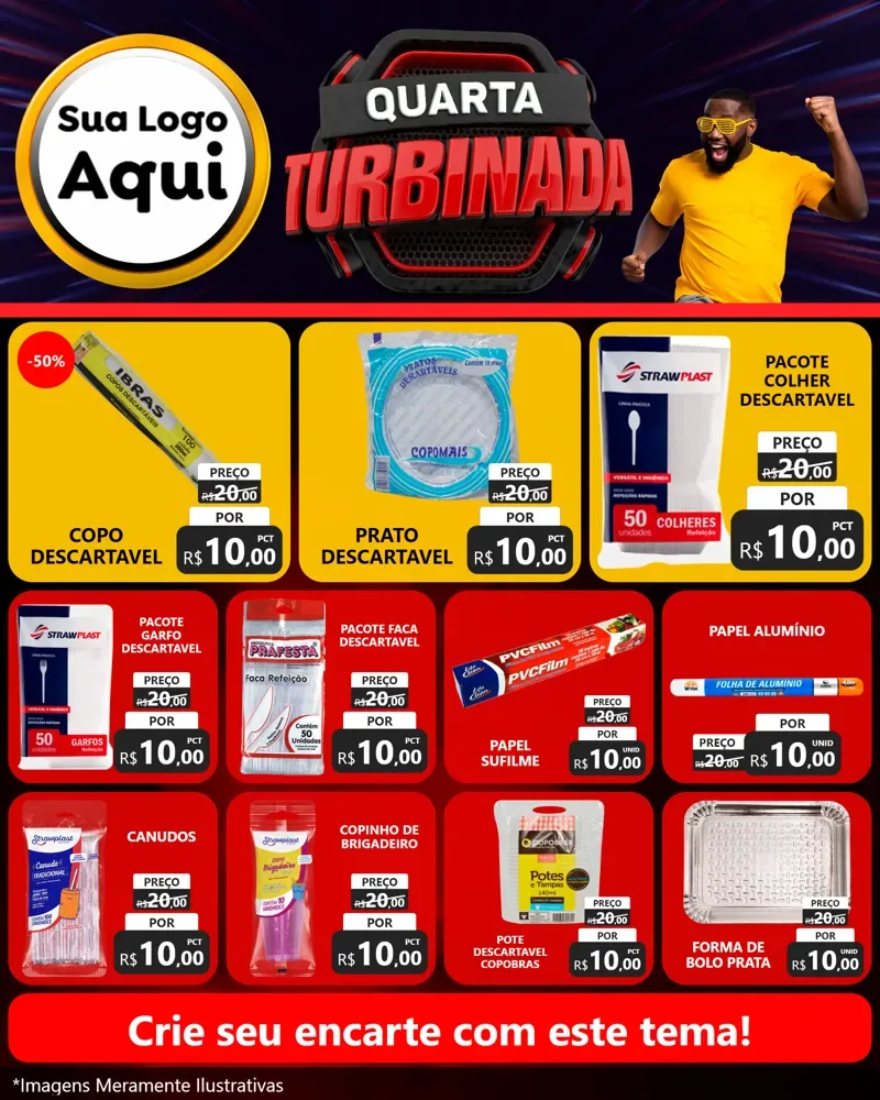 Modelo de Rede Social para Feed Instagram com o tema Quarta Turbinada para Embalagens