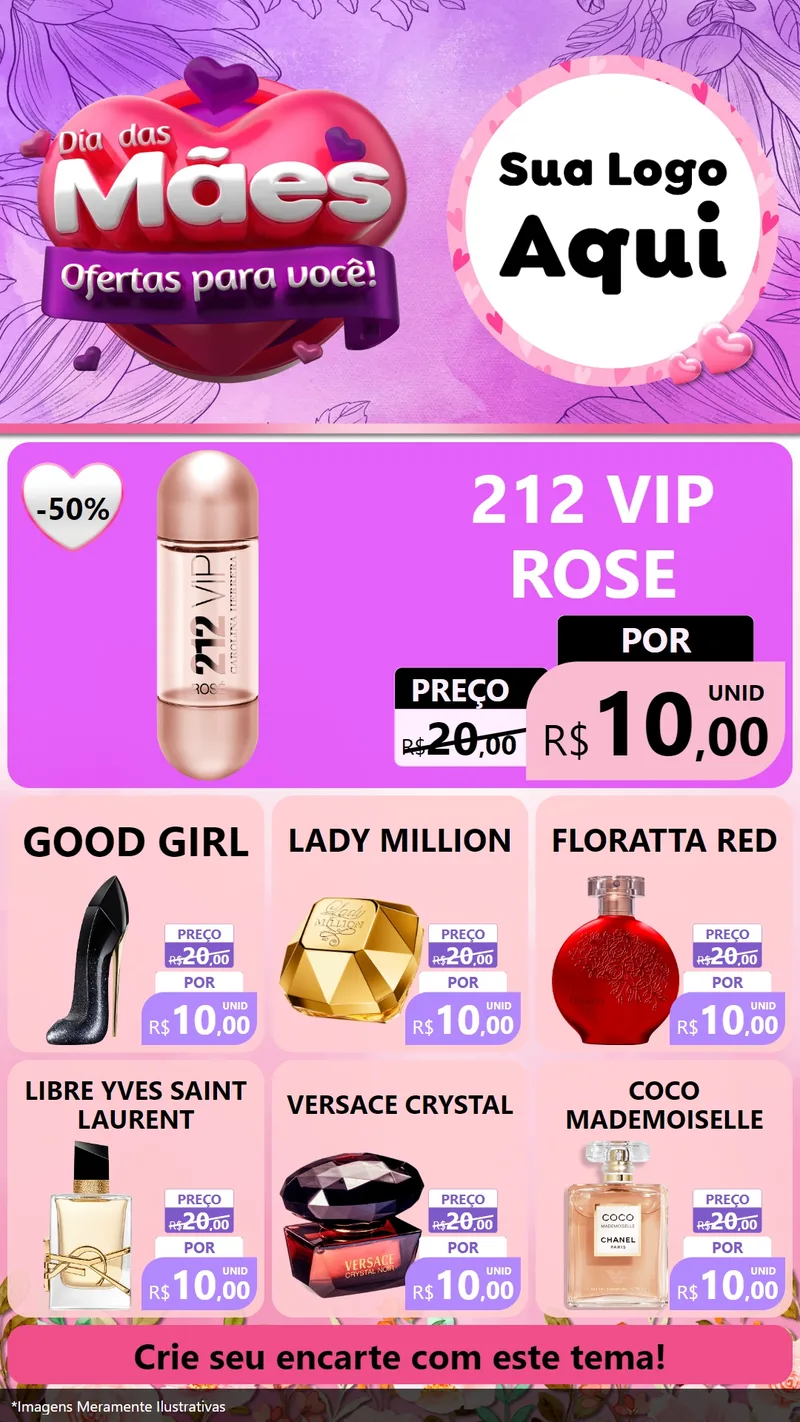 Modelo de Rede Social para Stories com o tema Dia das Mães Ofertas para Você! para Perfumes