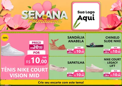 Modelo de Encarte para Encarte A4 Horizontal com o tema Semana da Primavera para Calçados