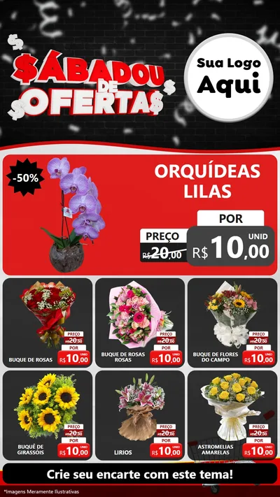 Modelo de Rede Social para Stories com o tema Sabadou de Ofertas para Floricultura e jardim