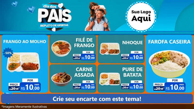 Modelo de TV para TV Horizontal com o tema Dia Dos Pais Repleto de Ofertas para Restaurante