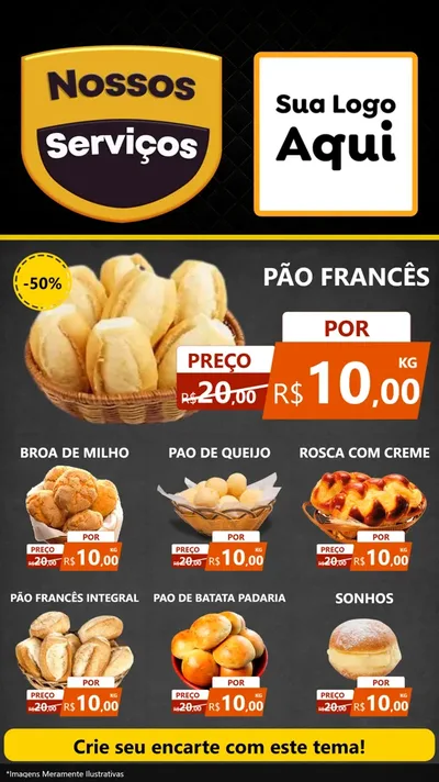 Modelo de Rede Social para Stories com o tema Nossos Serviços para Padaria