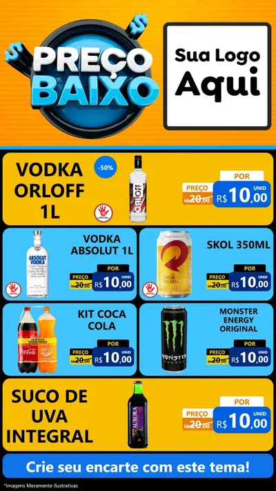Modelo de TV para TV Vertical com o tema Preço Baixo para Distribuidora de bebidas