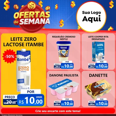 Modelo de Rede Social para Feed Facebook com o tema Ofertas Da Semana para Frios e Laticínios