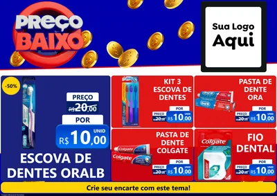 Modelo de Encarte para Encarte A4 Horizontal com o tema Preço Baixo para Higiene Pessoal