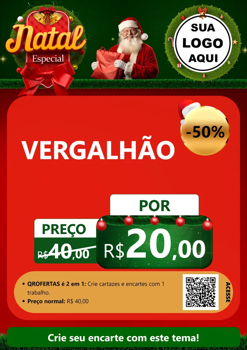 Modelo de Cartaz para Cartaz A4 Vertical com o tema Natal Especial para Ferragens