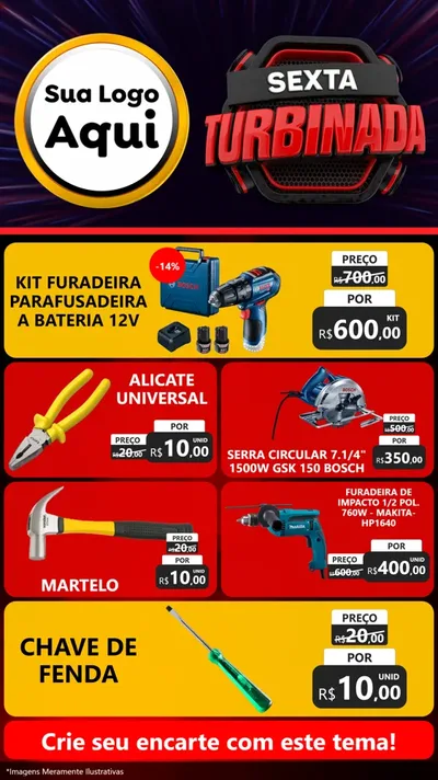 Modelo de TV para TV Vertical com o tema Sexta Turbinada para Maquinas e Ferramentas