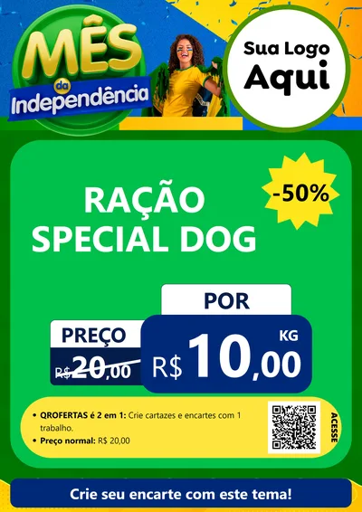 Modelo de Cartaz para Cartaz A4 Vertical com o tema Mês da Independência para Pet Shop
